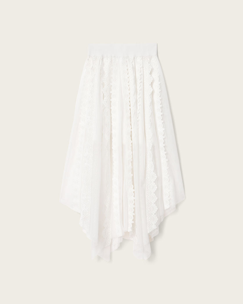 AllSaints Vashtie Lace Maxi Skirt Women's Optic White Women's