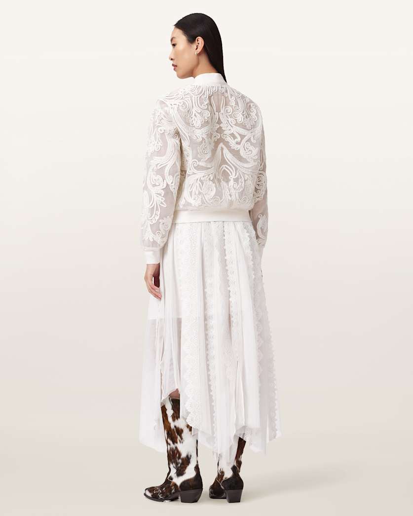 AllSaints Vashtie Lace Maxi Skirt Women's Optic White Women's