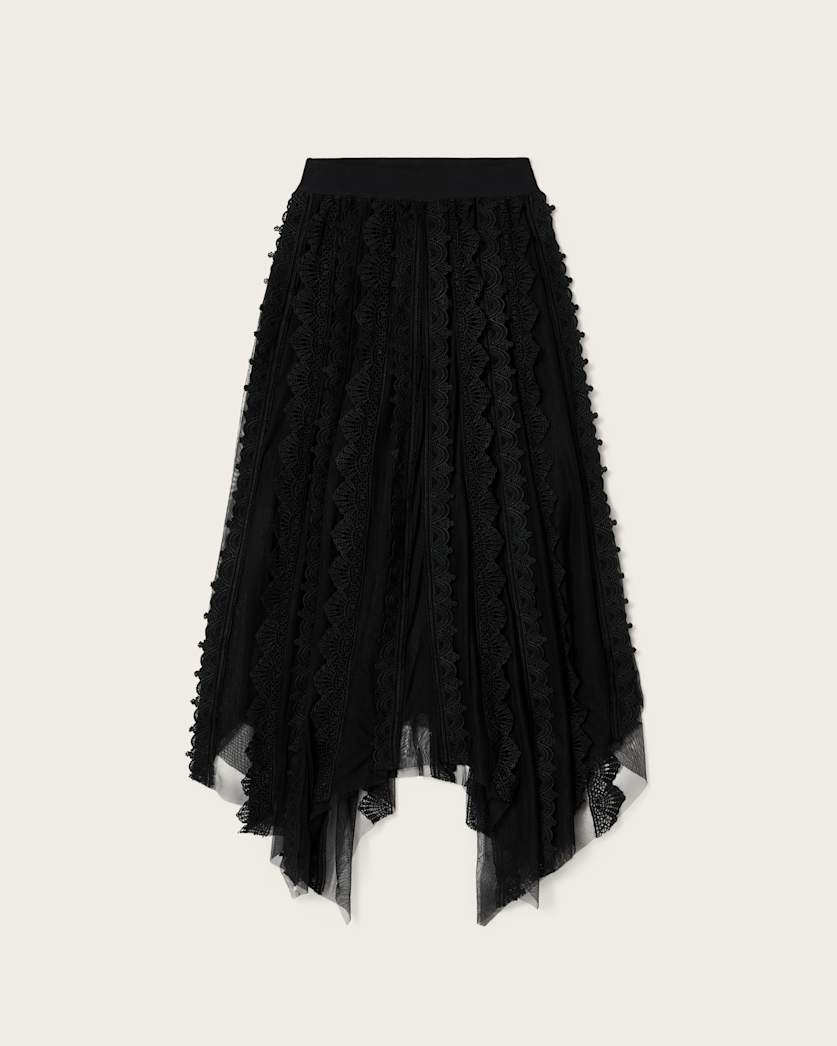 AllSaints Vashtie Lace Maxi Skirt Women's Optic White Women's