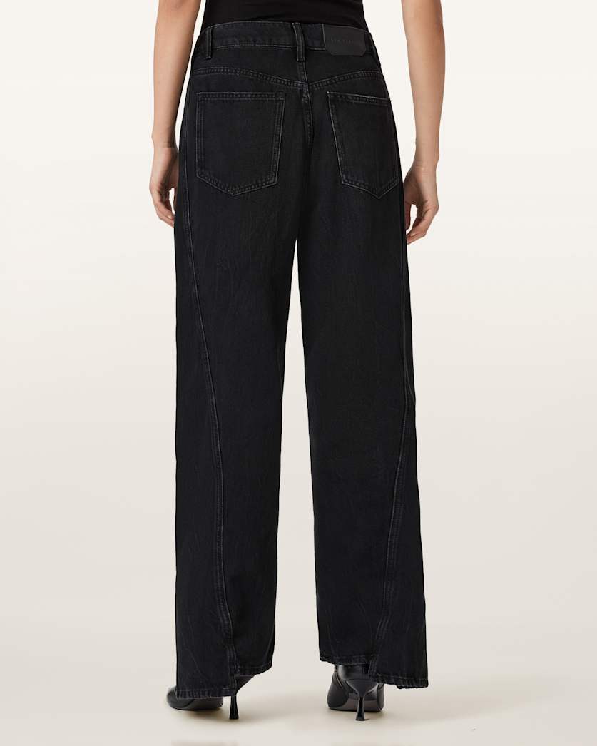 AllSaints Frankie Double Zip Jeans Women's Washed Black Women's