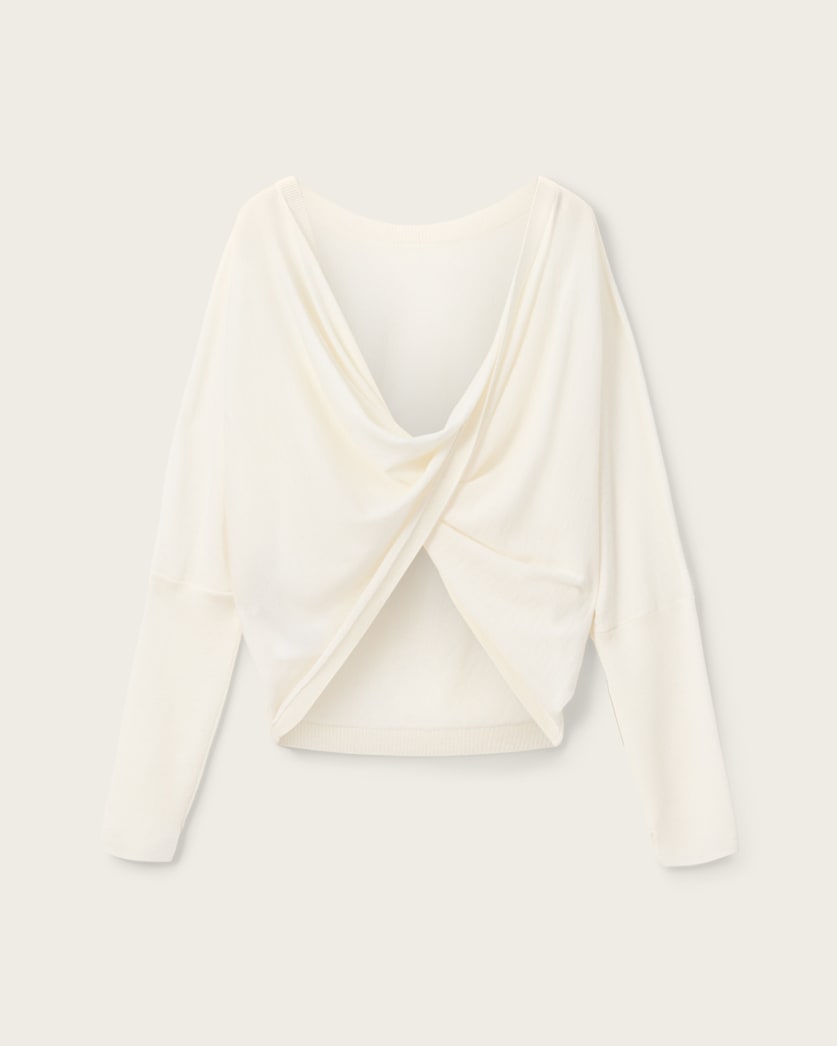 AllSaints Julieana Wrap Merino Wool Sweater Women's Chalk White Women's
