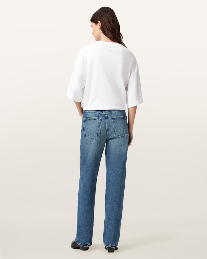 AllSaints Ida Straight Leg Denim Jeans Women's Mid Indigo Women's