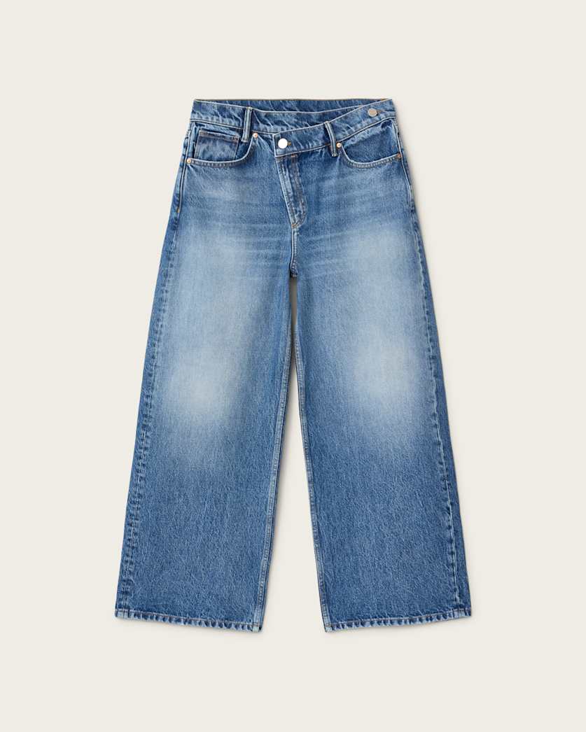 AllSaints Aki Wide Leg Crossover Jeans Women's Vintage Indigo Women's