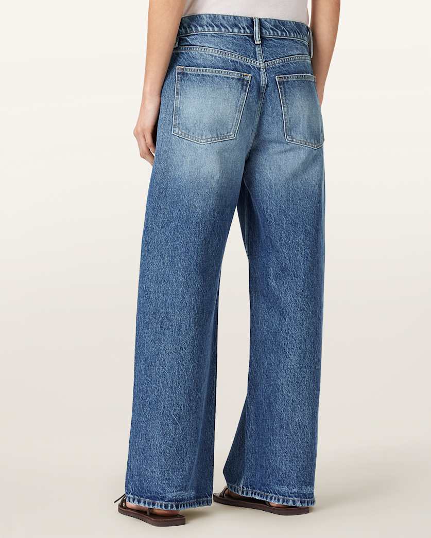 AllSaints Aki Wide Leg Crossover Jeans Women's Vintage Indigo Women's