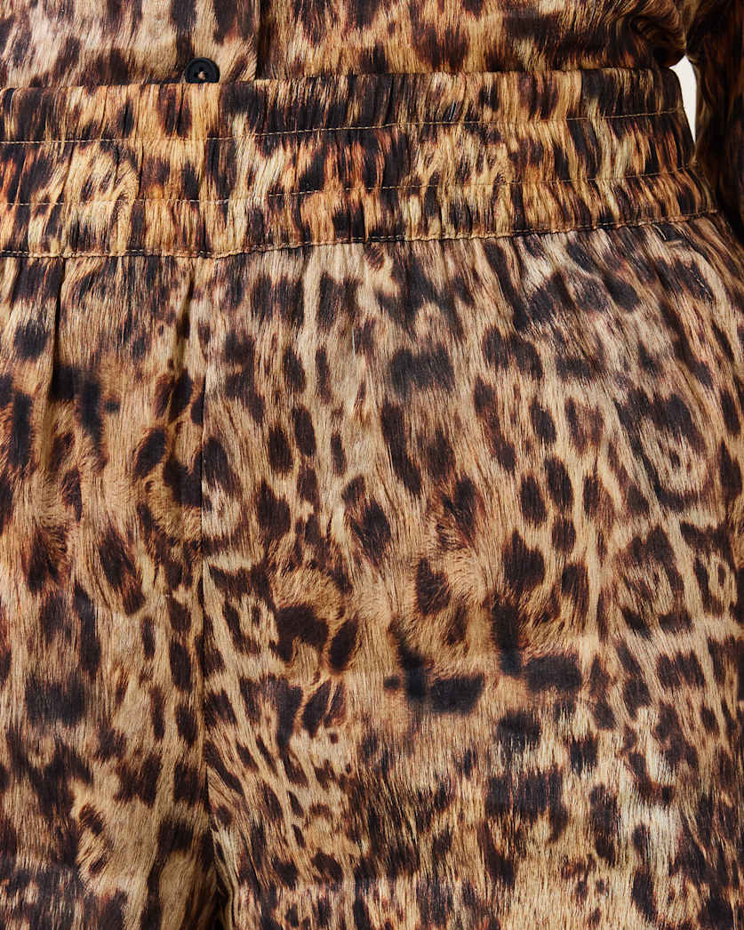 AllSaints Charli Leopard Print Shorts Women's Evia Golden Brown Women's