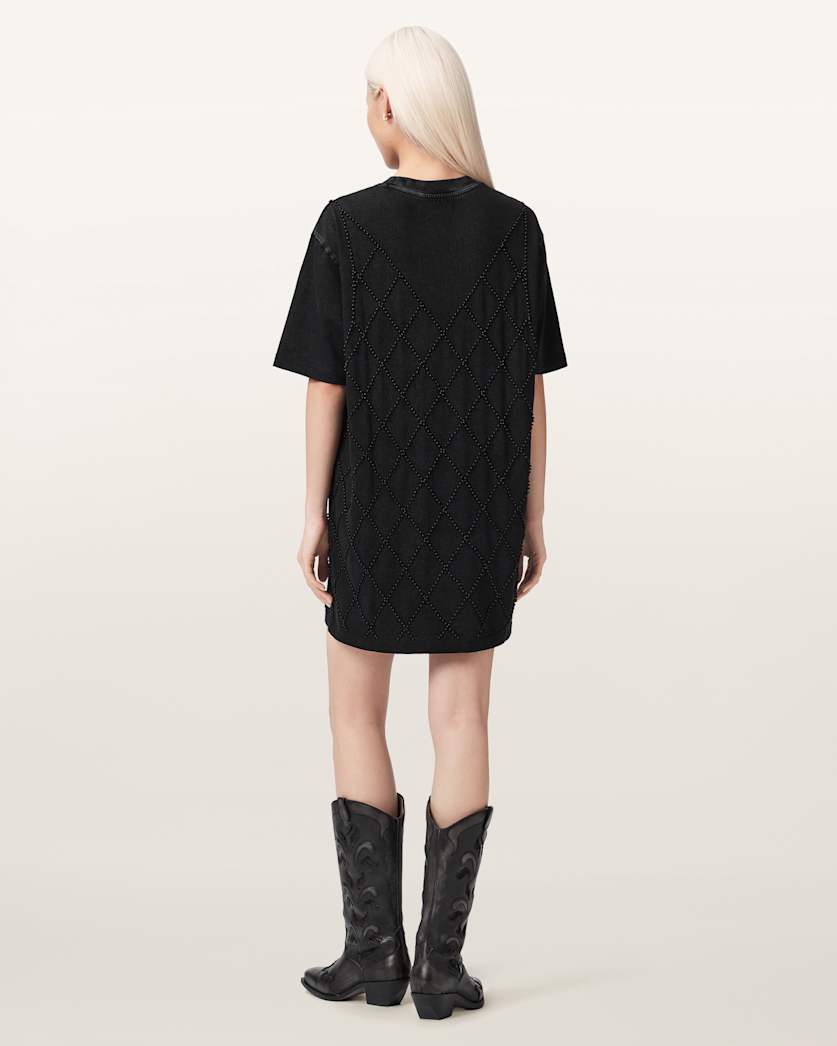 AllSaints Darcey Relaxed Fit Mini T Shirt Dress Women's Washed Black Women's
