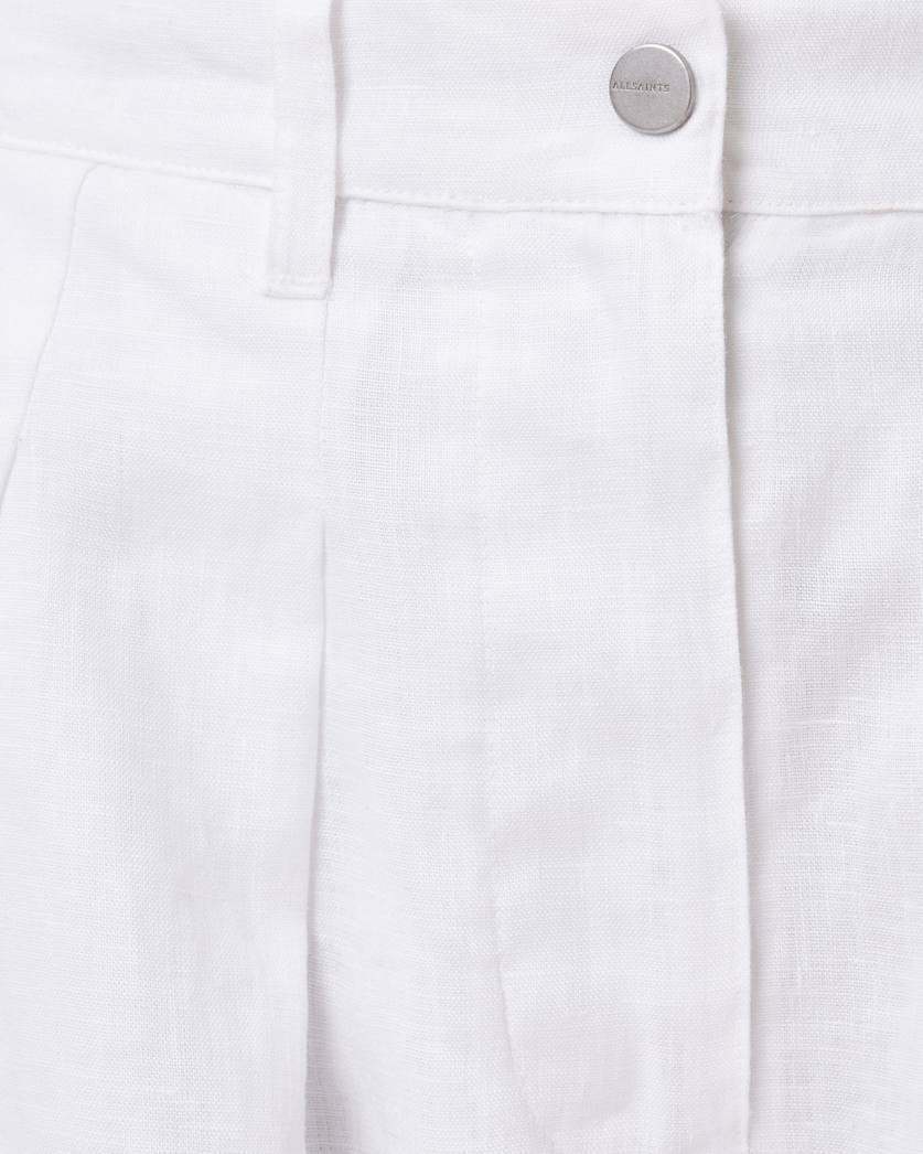AllSaints Becca Linen Barrel Leg Pants Women's Antique White Women's