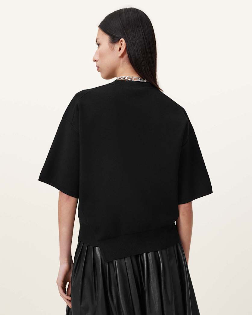 AllSaints Remi Knitted Tee Women's Black Women's