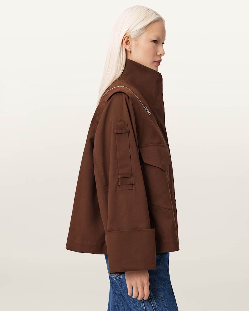 AllSaints Leighton Cotton Utility Jacket Women's Penny Brown Women's