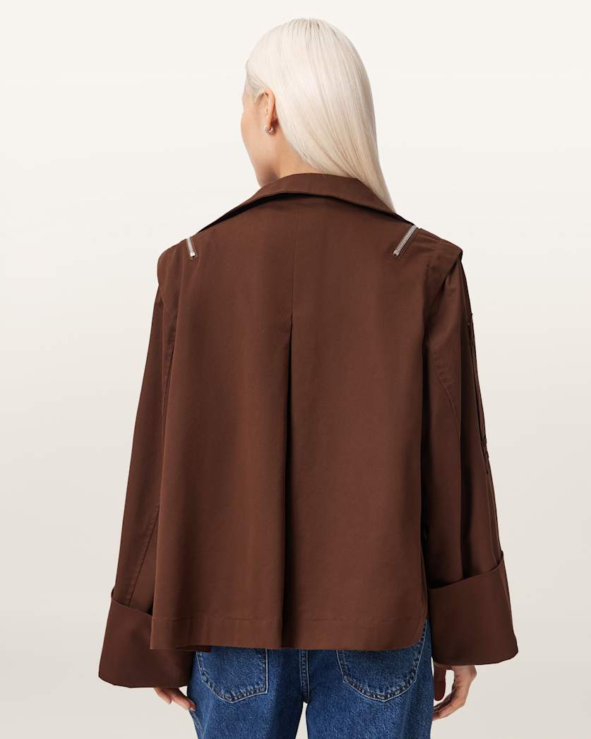 AllSaints Leighton Cotton Utility Jacket Women's Penny Brown Women's
