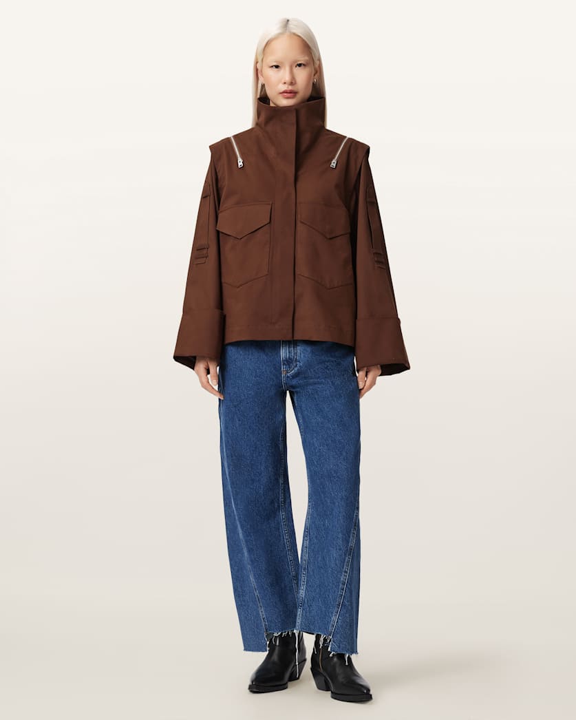 AllSaints Leighton Cotton Utility Jacket Women's Penny Brown Women's