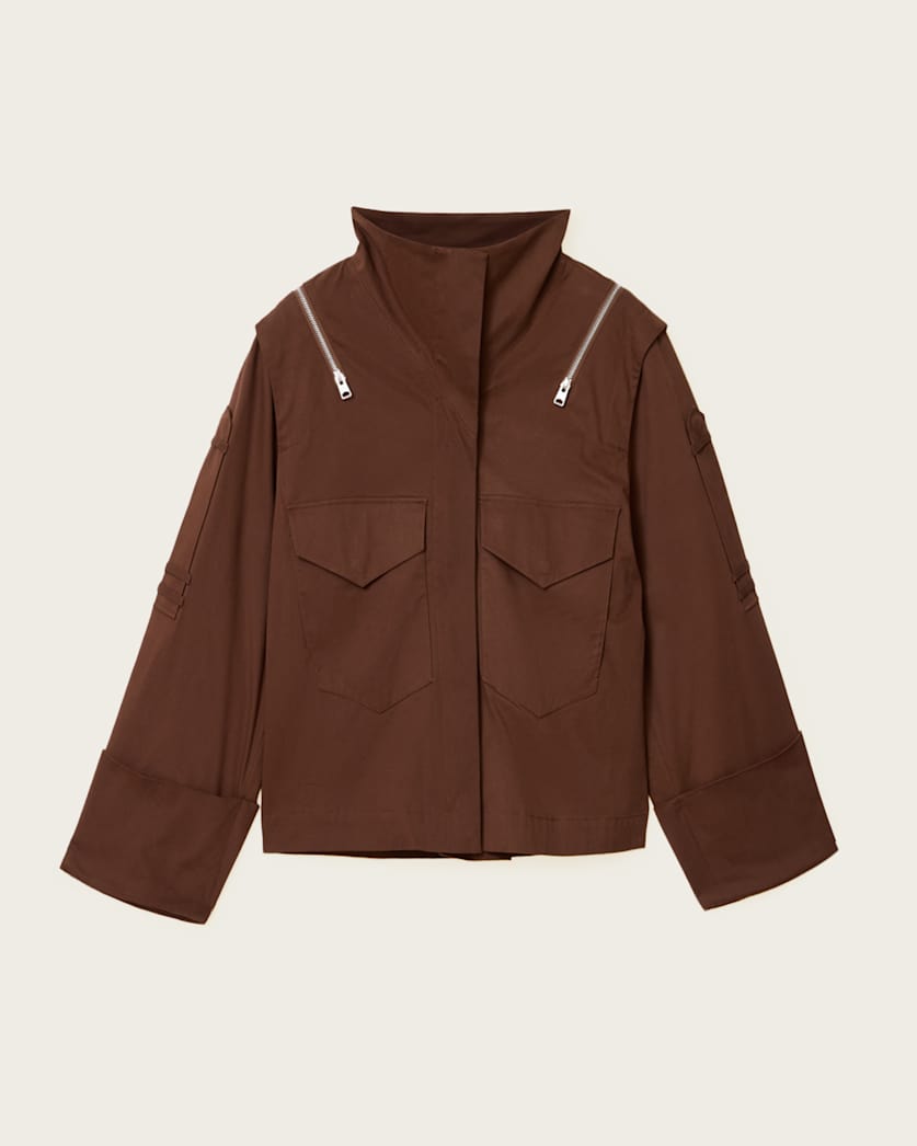 AllSaints Leighton Cotton Utility Jacket Women's Penny Brown Women's