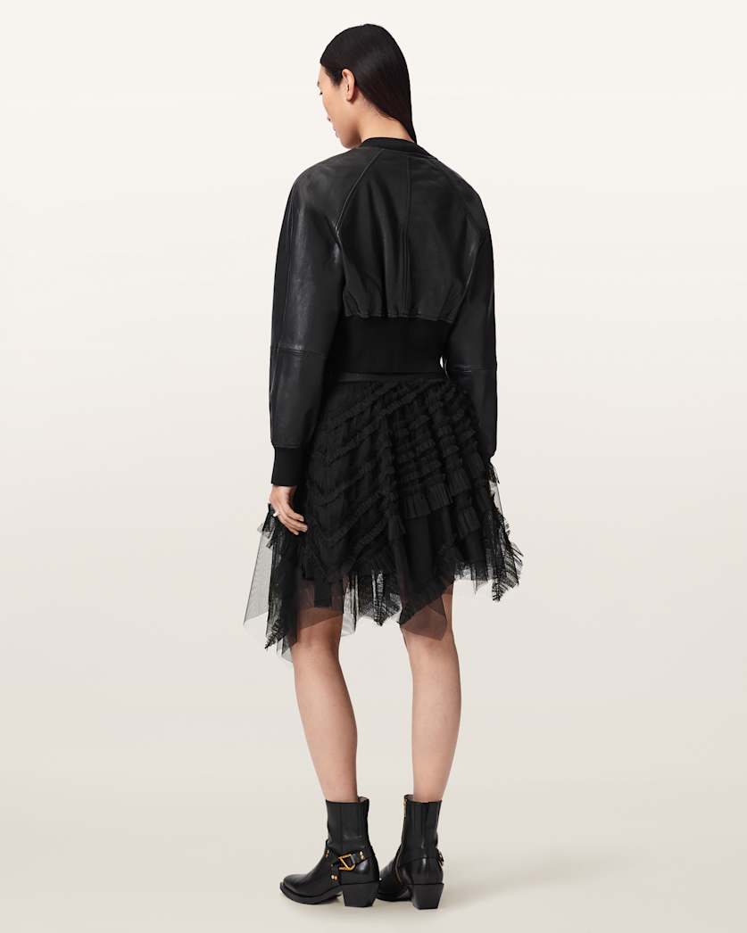 AllSaints Jayde Ruffled Tulle Mini Skirt Women's Blush Pink Women's