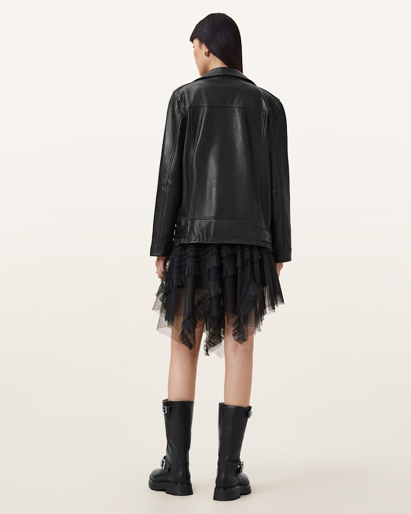 AllSaints Jayde Ruffled Tulle Mini Skirt Women's Blush Pink Women's