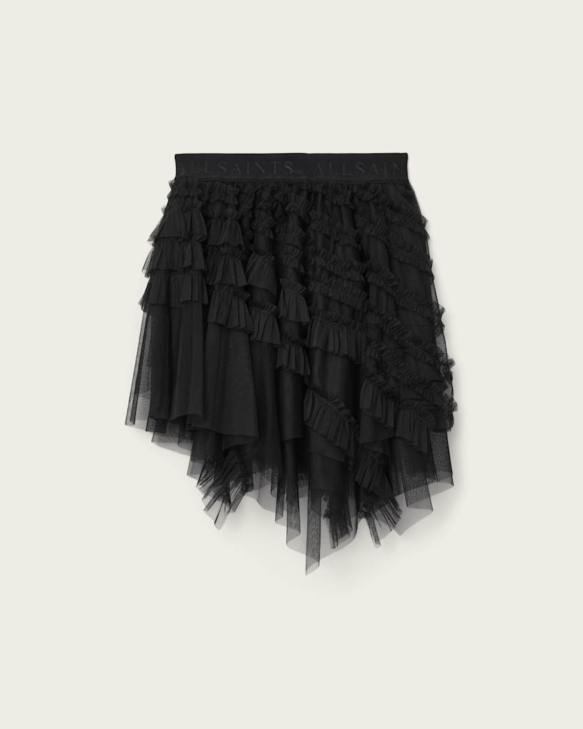 AllSaints Jayde Ruffled Tulle Mini Skirt Women's Blush Pink Women's