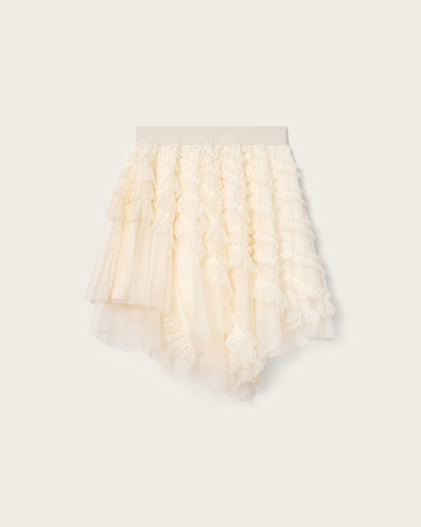 AllSaints Jayde Ruffled Tulle Mini Skirt Women's Blush Pink Women's