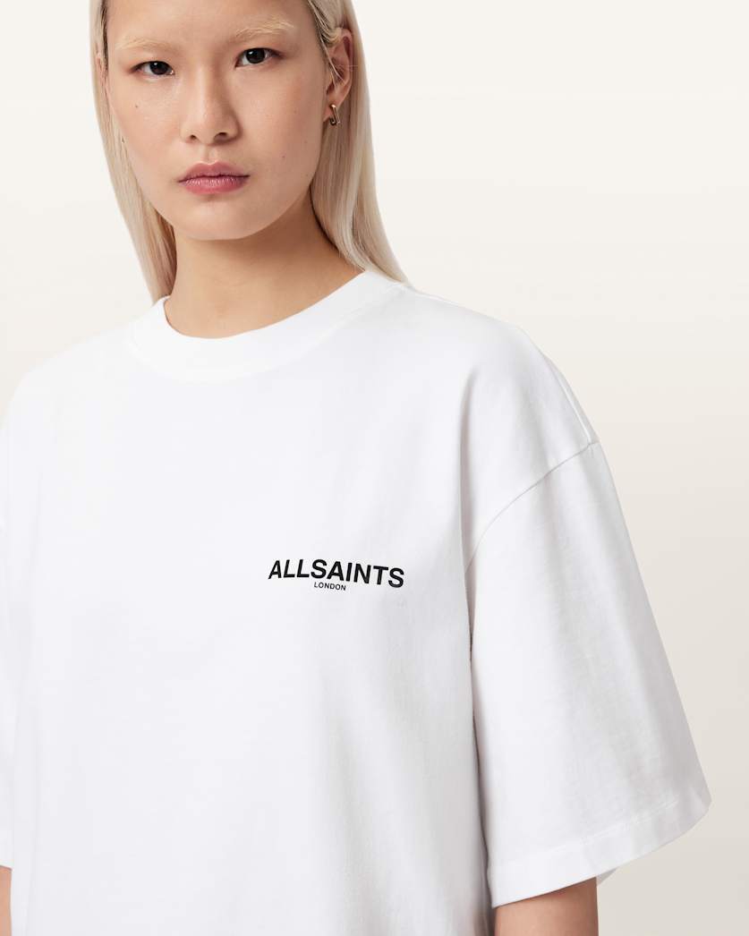 AllSaints Swoop Amelie Oversized T Shirt Women's Optic White Women's