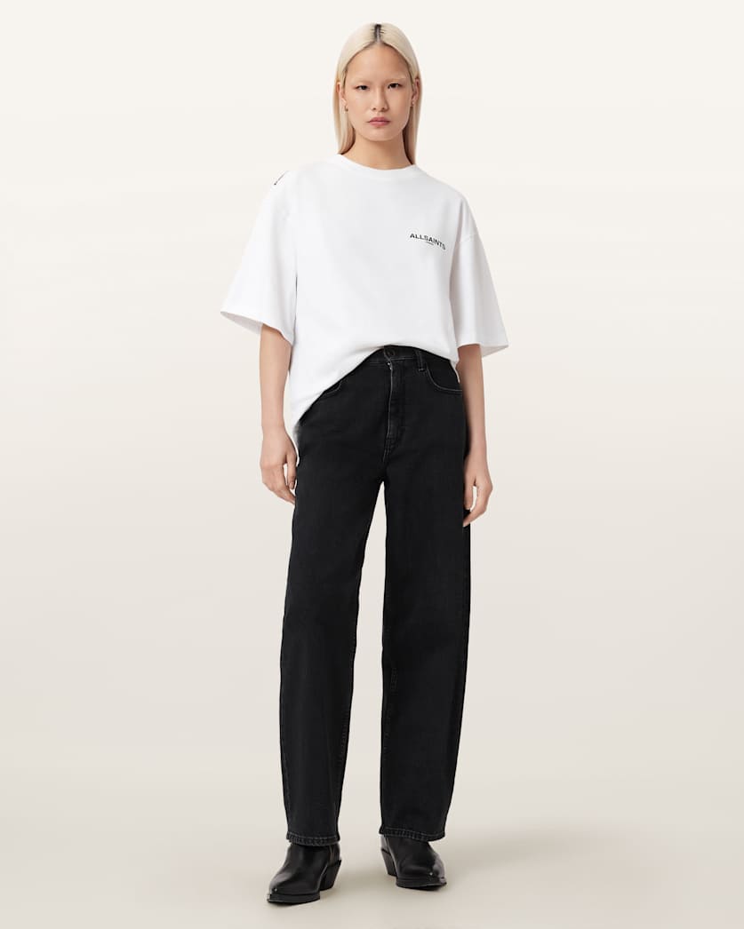 AllSaints Swoop Amelie Oversized T Shirt Women's Optic White Women's
