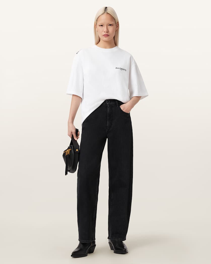 AllSaints Swoop Amelie Oversized T Shirt Women's Optic White Women's