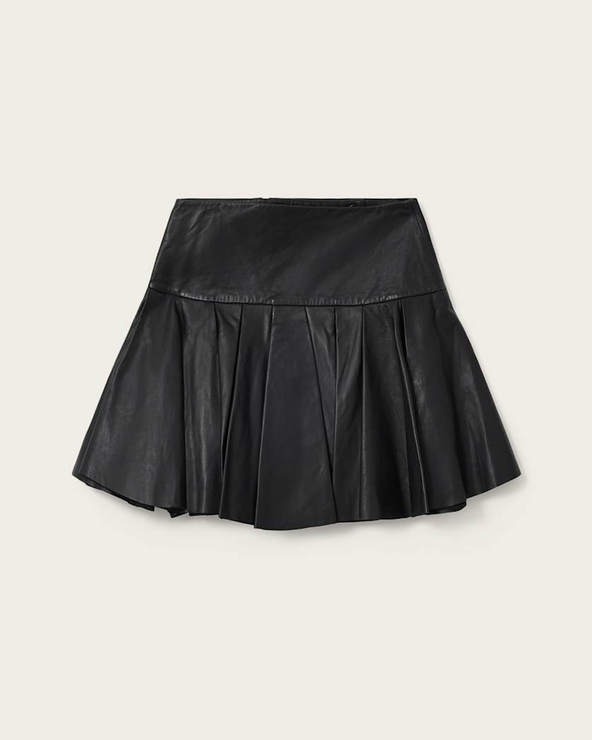 AllSaints Irina Leather Mini Skirt Women's Black Women's
