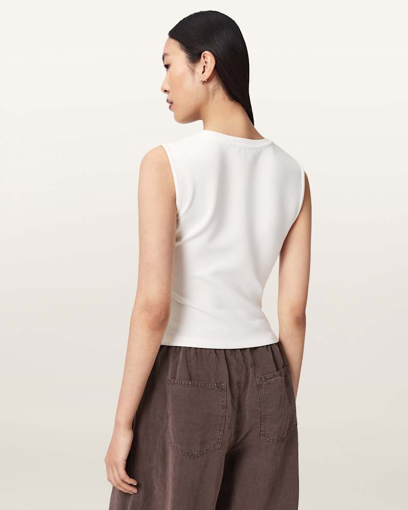 AllSaints Nella Slim Fit Sleeveless Tank Top Women's Fossil White Women's