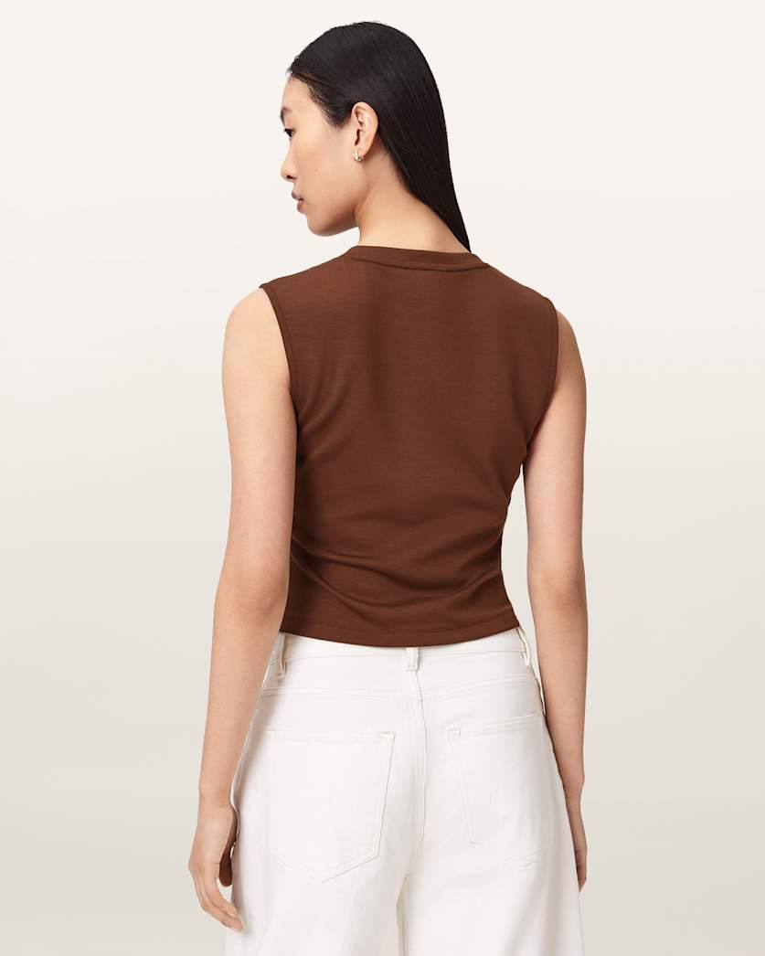 AllSaints Nella Slim Fit Sleeveless Tank Top Women's Fossil White Women's