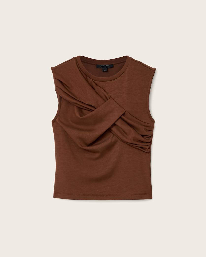 AllSaints Nella Slim Fit Sleeveless Tank Top Women's Fossil White Women's