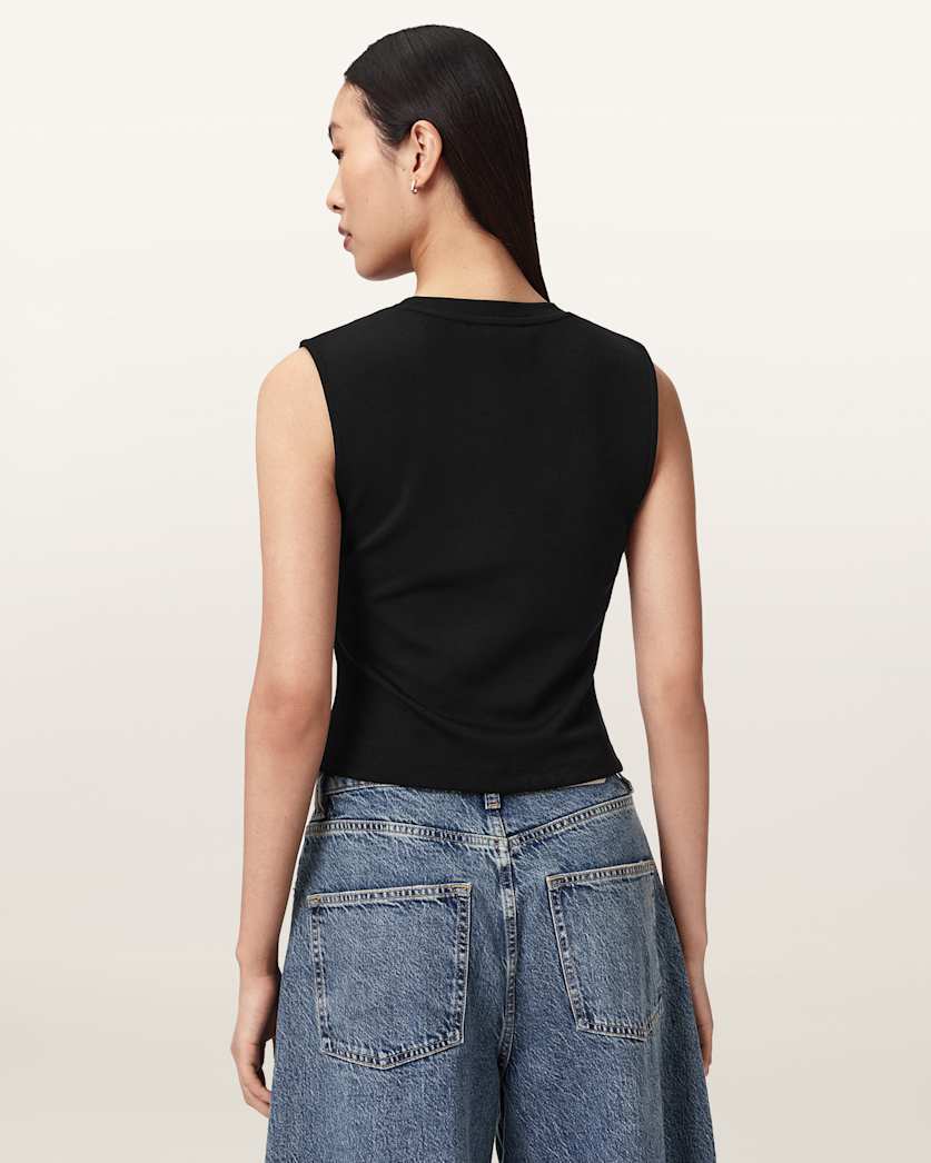 AllSaints Nella Slim Fit Sleeveless Tank Top Women's Fossil White Women's