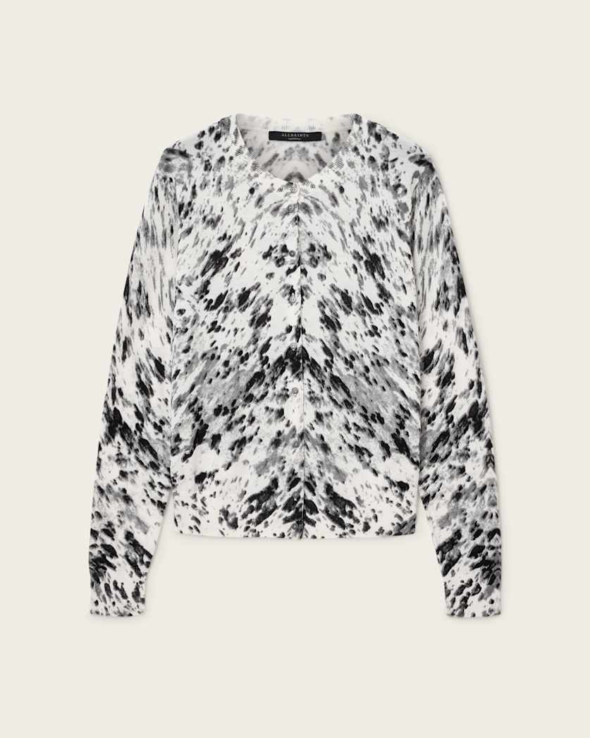 AllSaints Anouk Slim Fit Merino Wool Cardigan Women's Canter Ecru White Women's