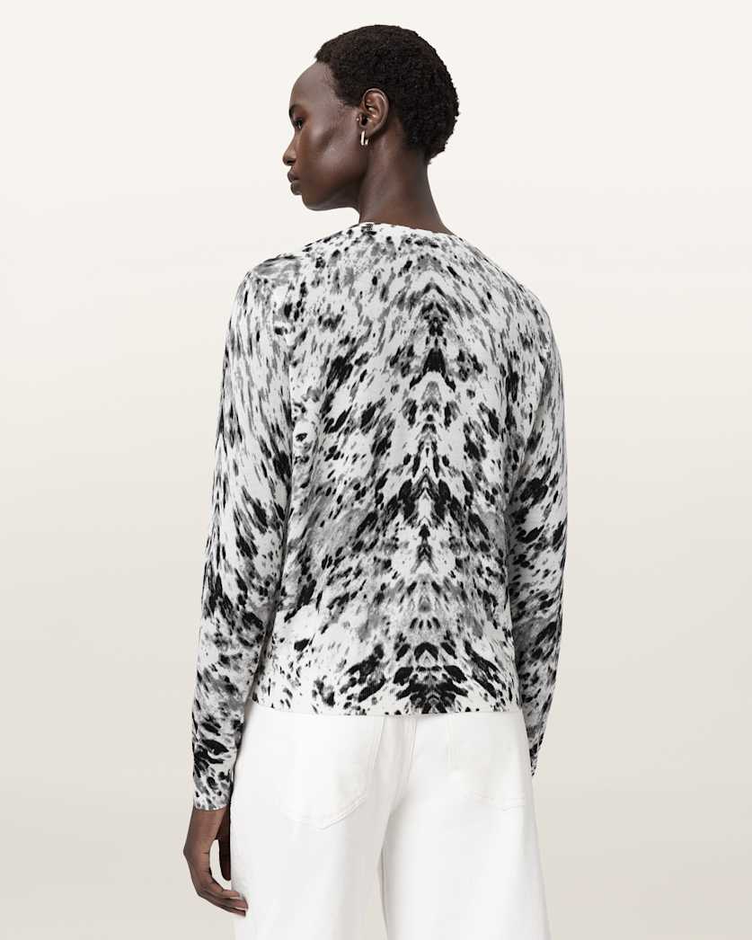 AllSaints Anouk Slim Fit Merino Wool Cardigan Women's Canter Ecru White Women's