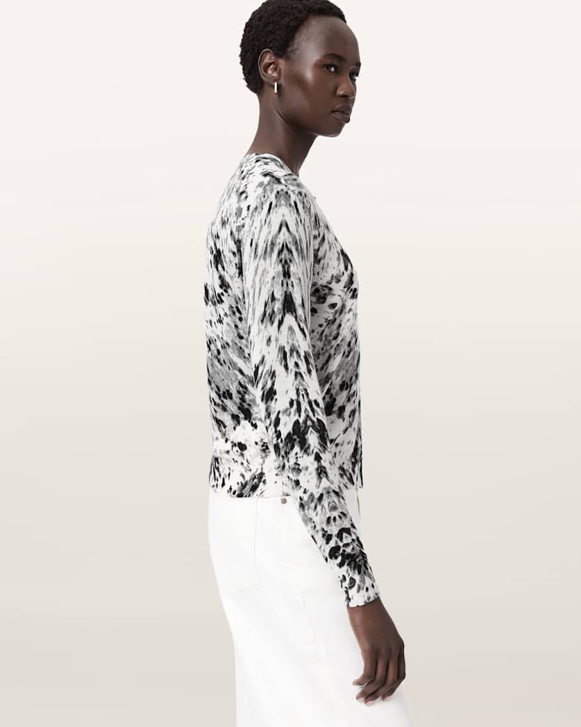 AllSaints Anouk Slim Fit Merino Wool Cardigan Women's Canter Ecru White Women's