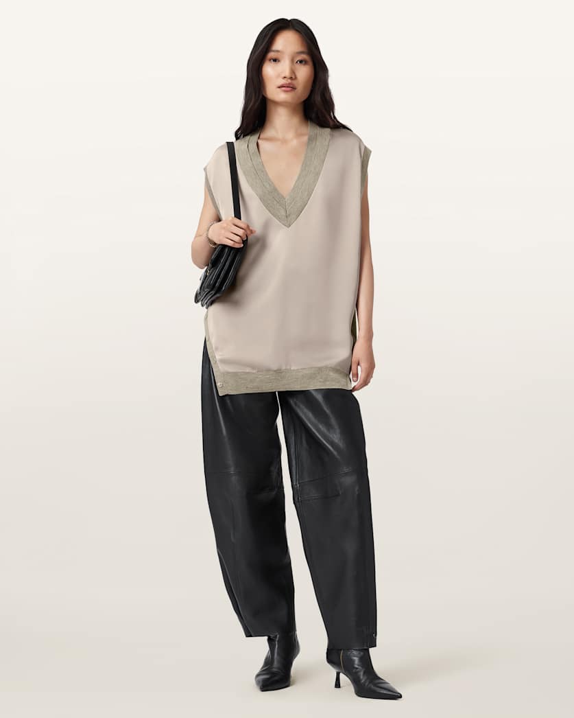 AllSaints Bern Studded Wool Tank Women's Collegiate Blue Women's
