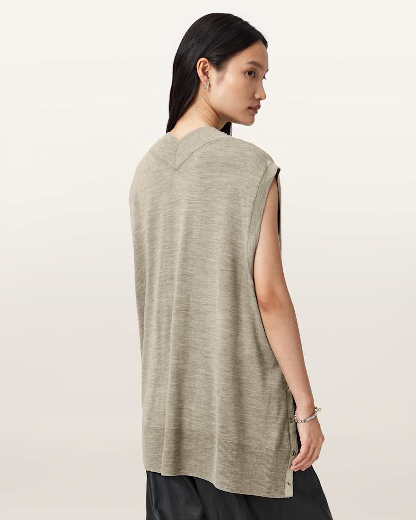 AllSaints Bern Studded Wool Tank Women's Collegiate Blue Women's