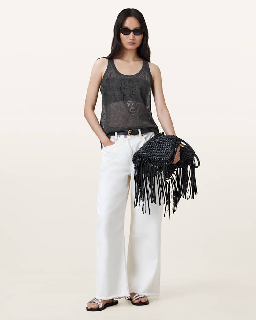 AllSaints Kaito Jacquard Tank Top Women's Carbon Grey Women's
