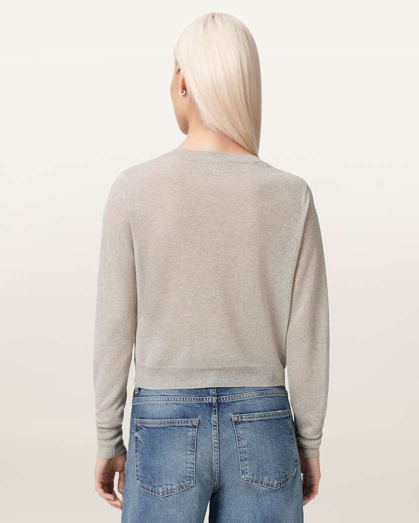 AllSaints Deetz Knitted Motif Sweater Women's Chalk White Women's