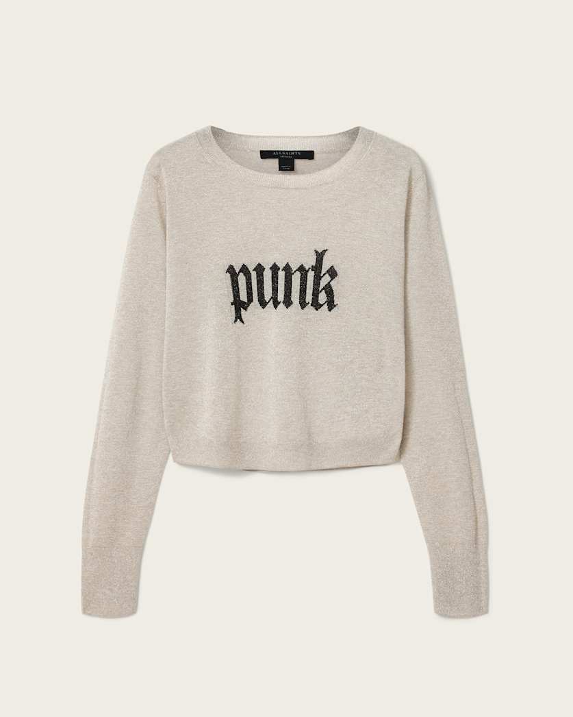 AllSaints Deetz Knitted Motif Sweater Women's Chalk White Women's