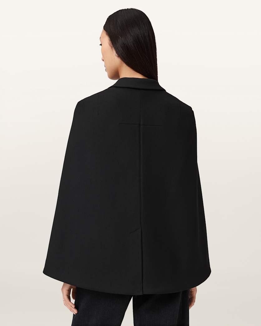 AllSaints Luna Double Breasted Cape Blazer Women's Black Women's