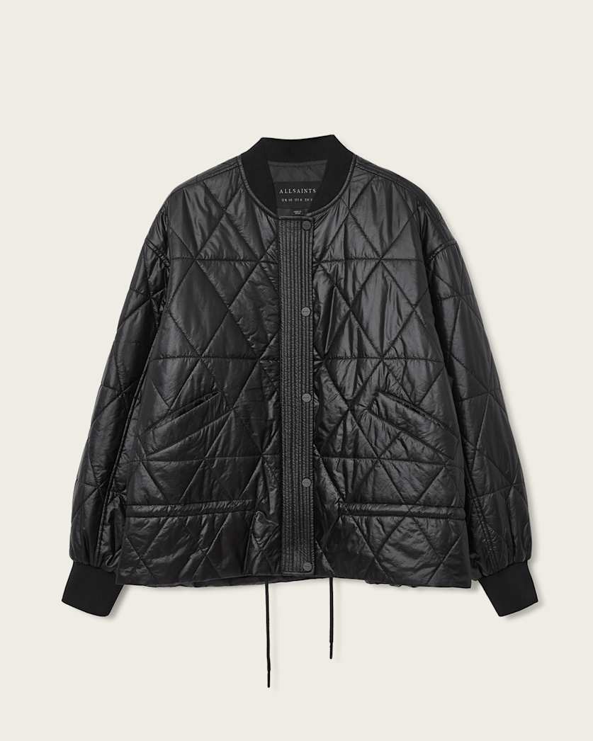 AllSaints Alli Quilted Bomber Jacket Women's Forest Green Women's