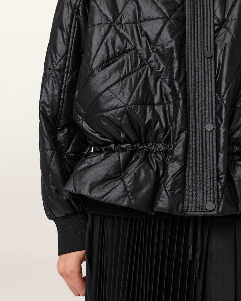 AllSaints Alli Quilted Bomber Jacket Women's Forest Green Women's