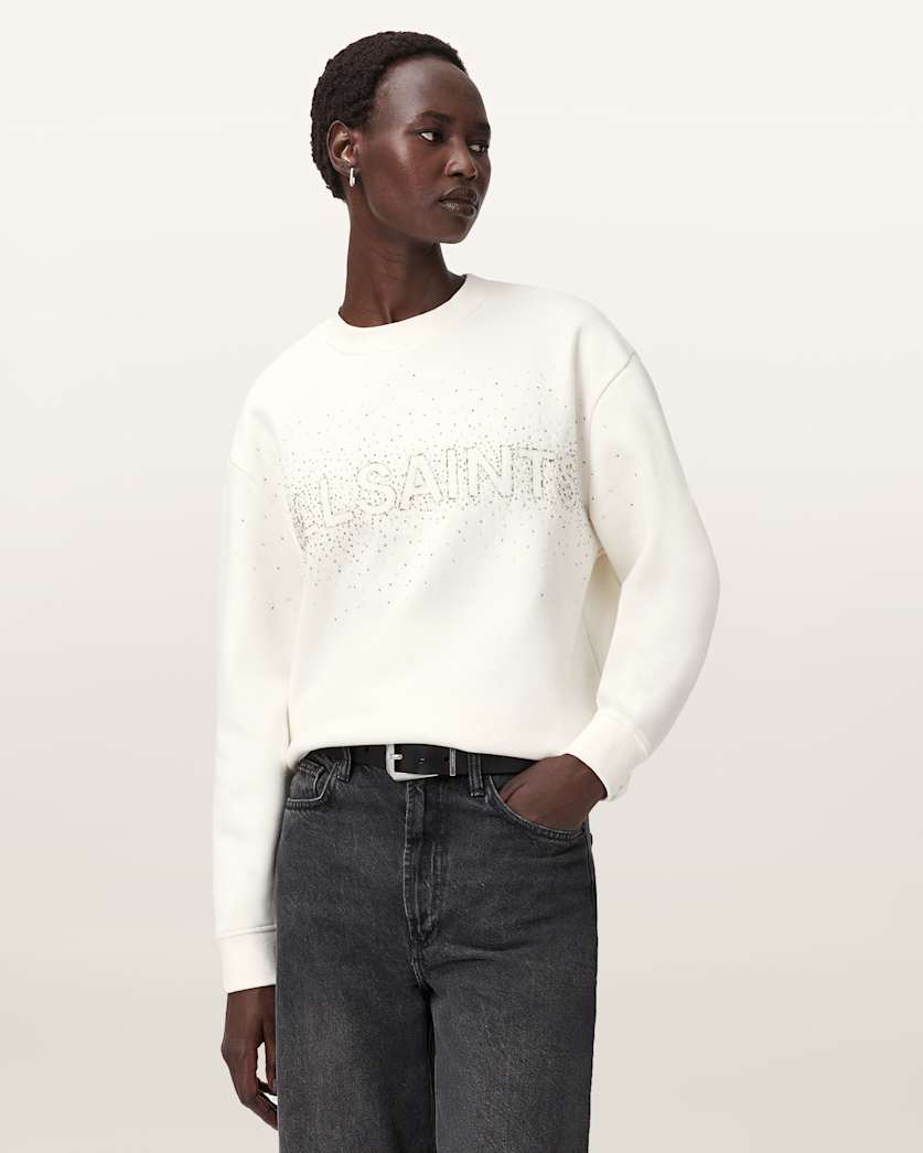 AllSaints Sprinkle Oversized Etta Sweatshirt Women's White Women's