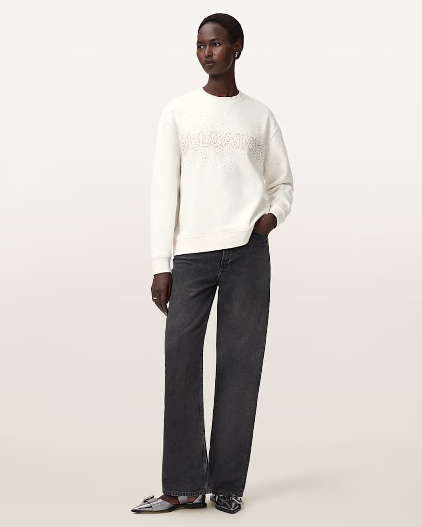 AllSaints Sprinkle Oversized Etta Sweatshirt Women's White Women's