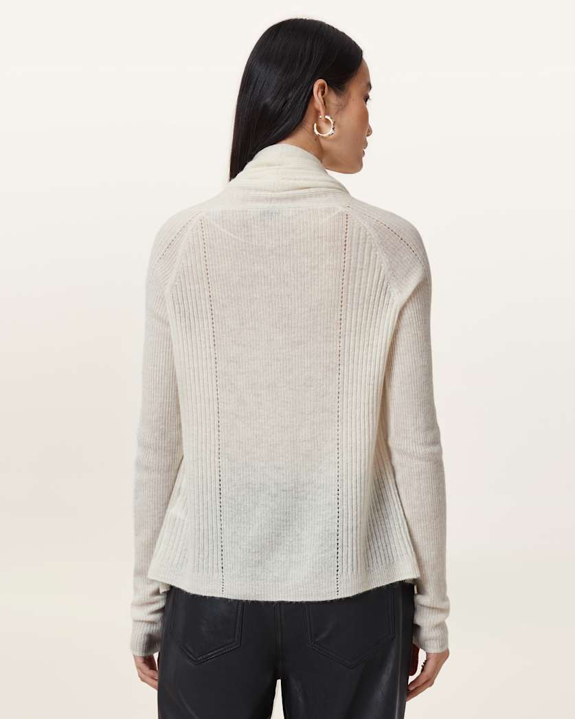 AllSaints Harper Pirate Open Front Cardigan Women's Chalk White Women's