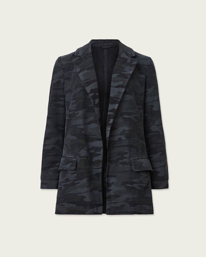 AllSaints Aleida Denim Blazer Women's Camo Ink Blue Women's