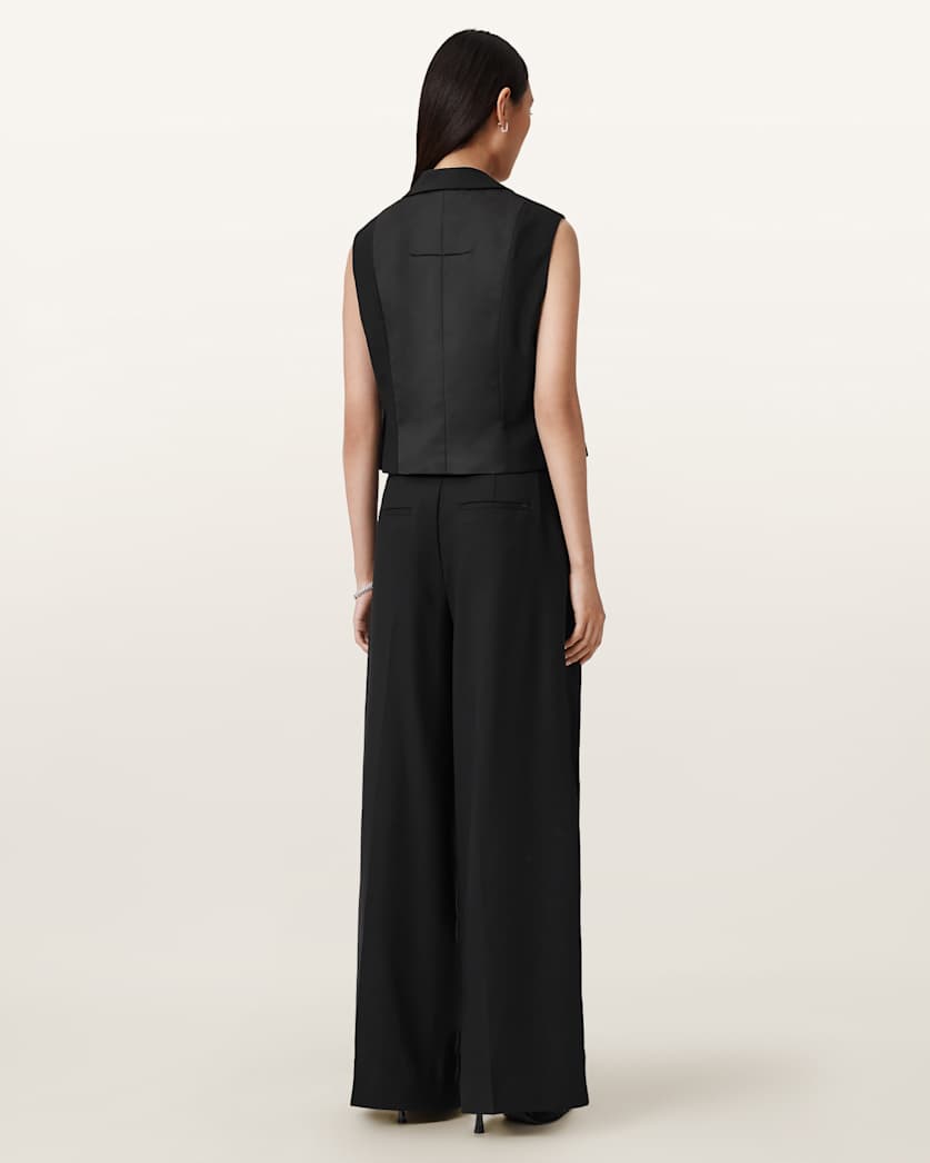 AllSaints Noa Wide Leg Trousers Women's Black Women's