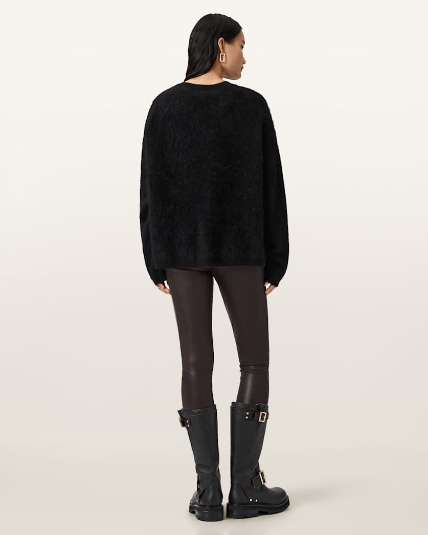 AllSaints Cora Leather Stretch Leggings Women's Bitter Brown Women's