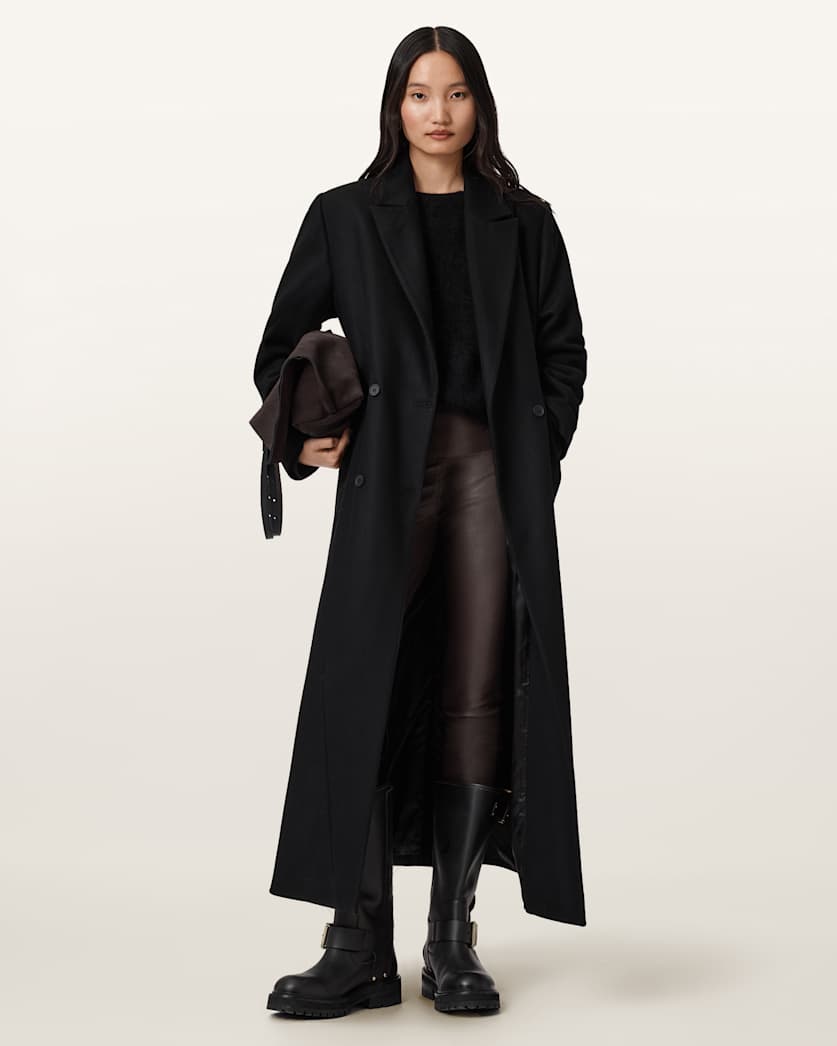 AllSaints Cora Leather Stretch Leggings Women's Bitter Brown Women's