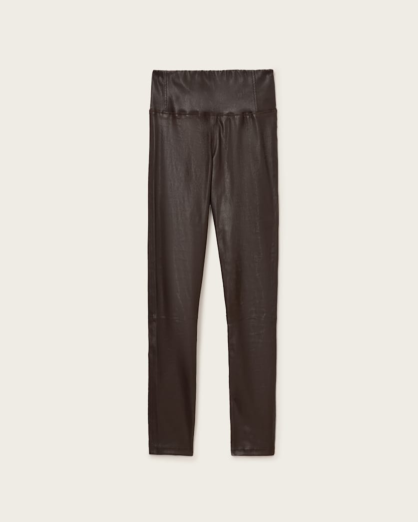 AllSaints Cora Leather Stretch Leggings Women's Bitter Brown Women's