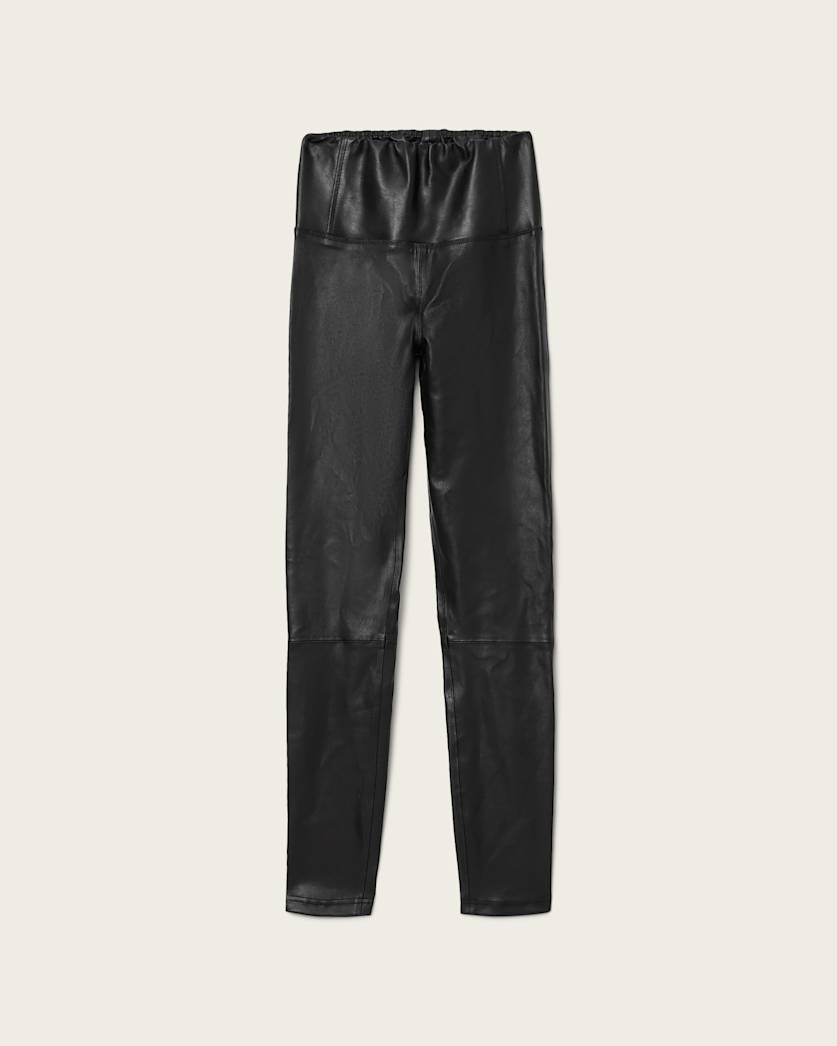 AllSaints Cora Leather Stretch Leggings Women's Bitter Brown Women's