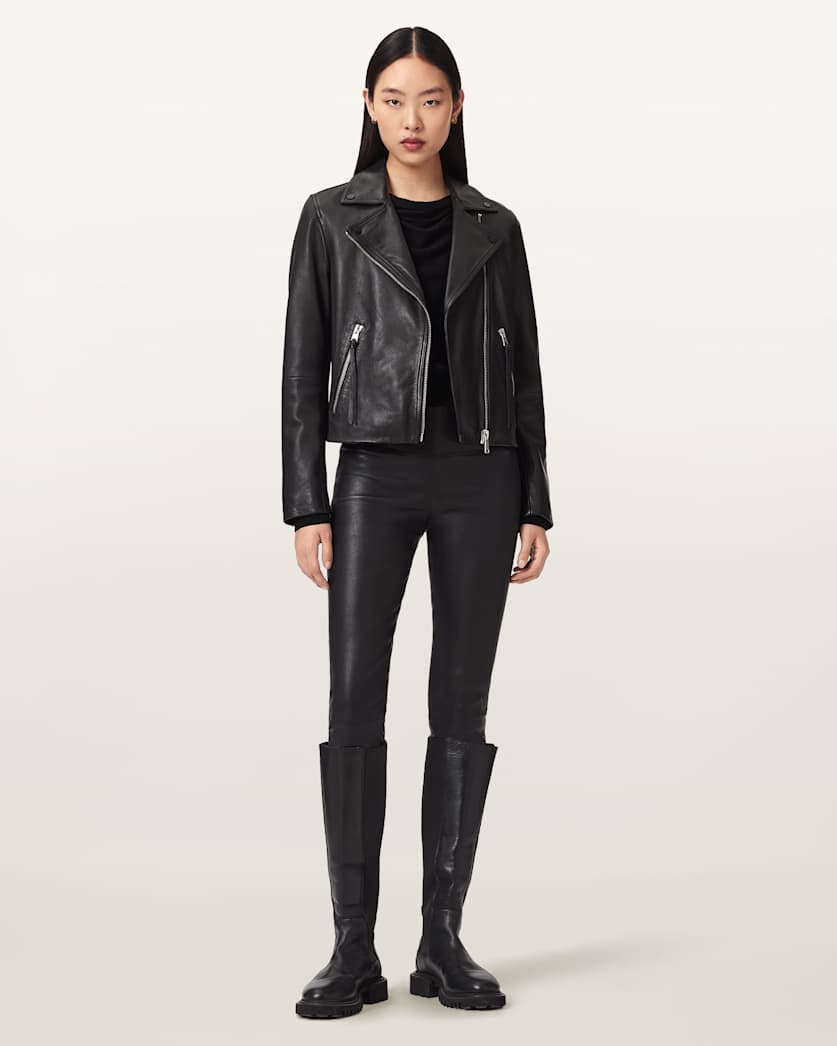 AllSaints Cora Leather Stretch Leggings Women's Bitter Brown Women's