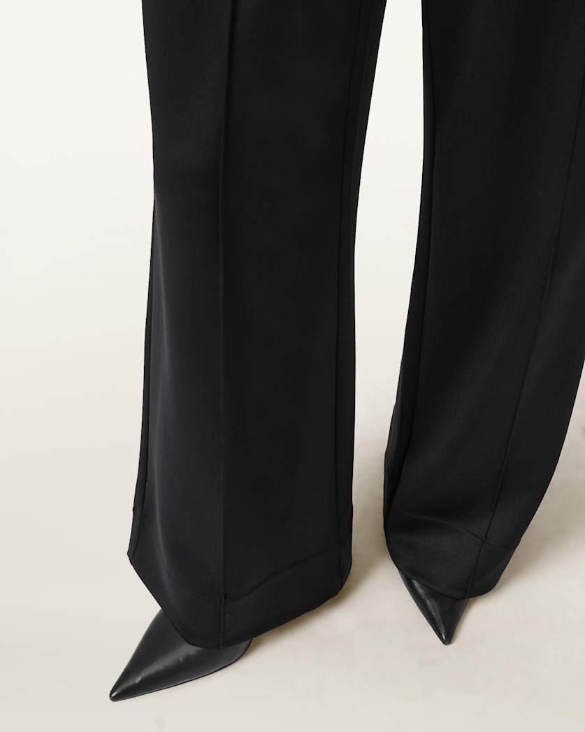 AllSaints Mirri Wide Leg Jersey Joggers Women's Black Women's